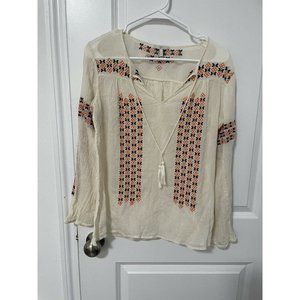 Joie Embroidered Boho Blouse